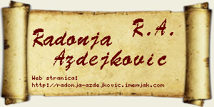 Radonja Azdejković vizit kartica
